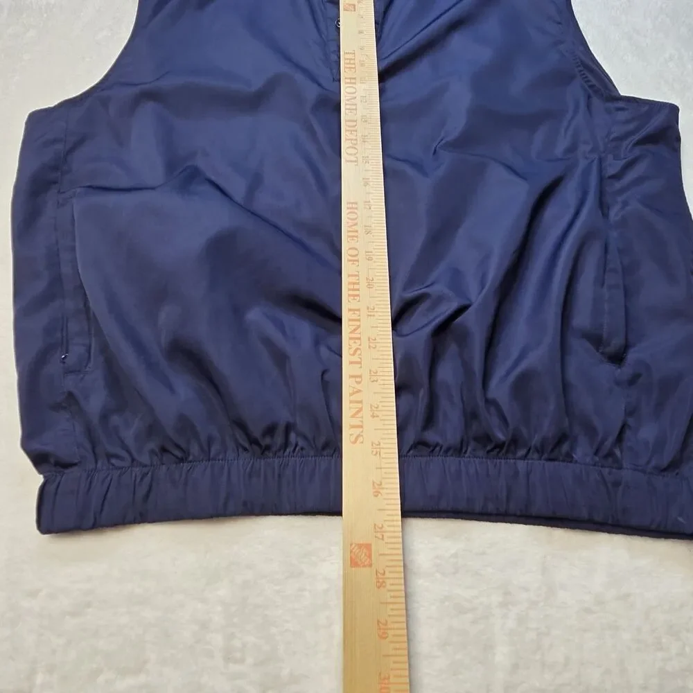 FJ Foot Joy Blue Pullover Nylon Vest Men's Med Snap Button, Wind & Rain
